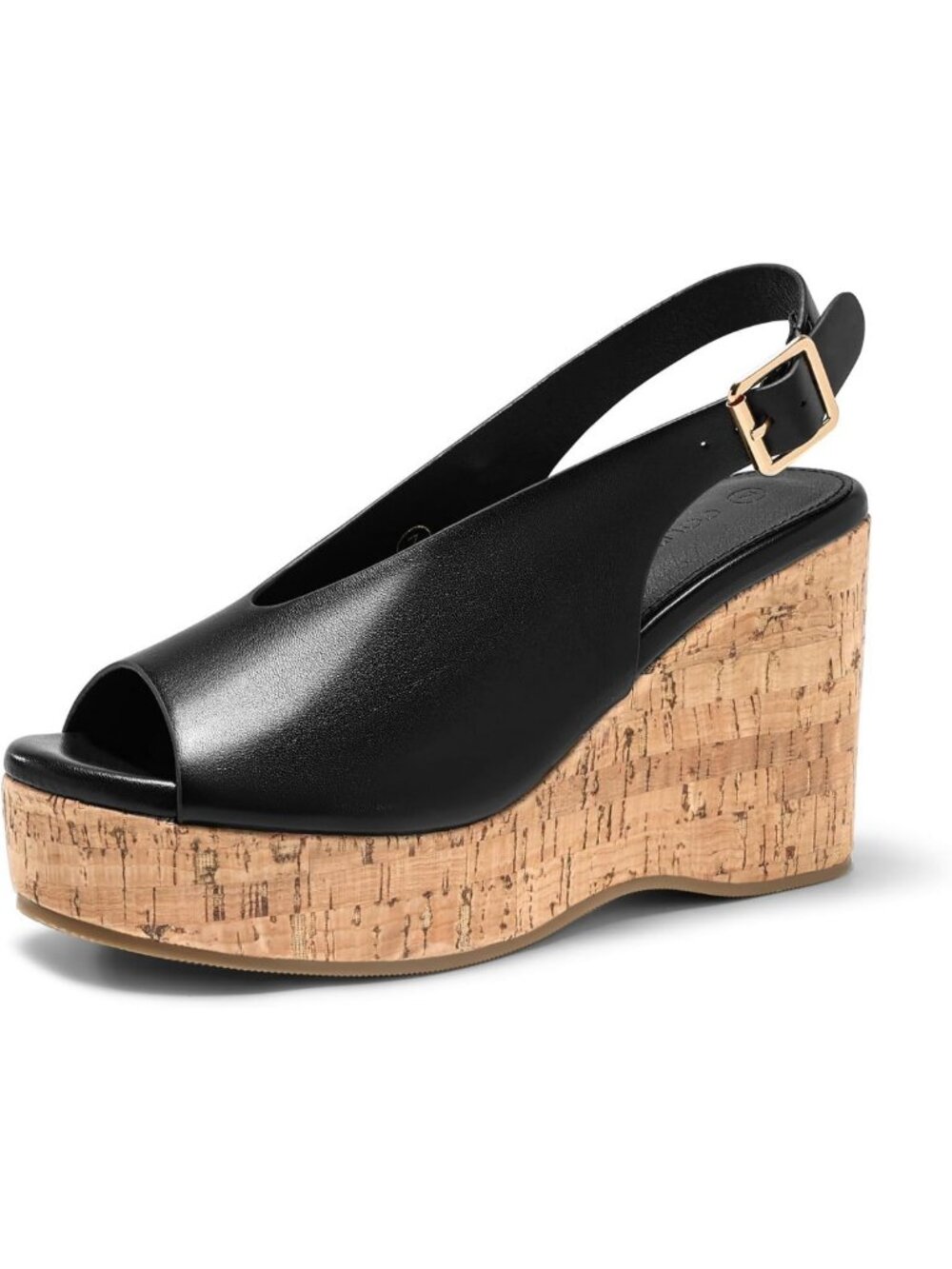 Summer Beach Platform Wedge Sandals - Open Peep Toe Slingback Cork High Heels
